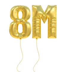 8M Follow Gold Balloon