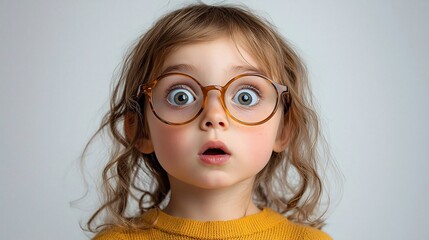 Fototapeta premium Curious and Innocent Child in Oversized Glasses Representing Playful Nature and Imagination