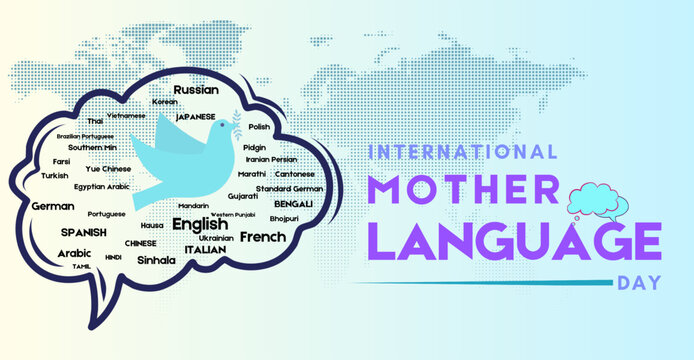 Celebrate Language Diversity, international mother language day. Campaign or celebration banner design