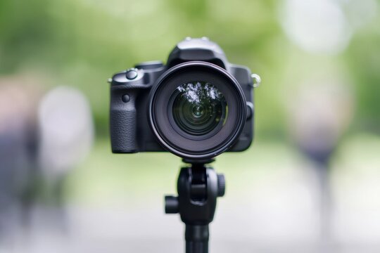 Professional zoom lens photography outdoor location close-up shot