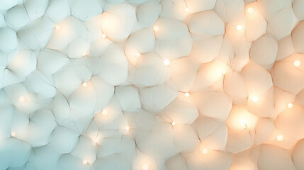 An interconnected web of glowing nodes forming abstract pathways on a soft gradient background in light blues and silvers, symbolizing business processes, with space for text in th