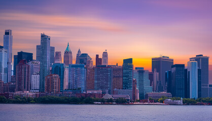 Obraz premium New York City Manhattan downtown skyline 