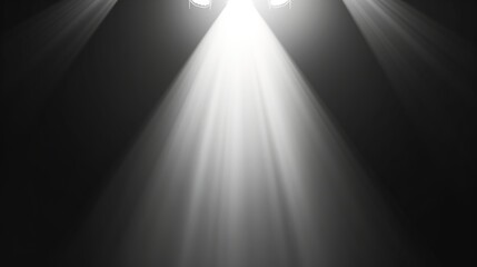 Light from a Spotlight on White Background, Illuminating the Space with a Focused and Brilliant Glow.
