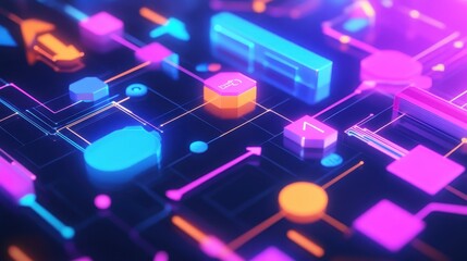 Obraz premium Colorful Abstract Digital Technology Background