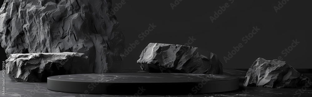 Aufkleber minimalist product display: a sleek and sophisticated product display featuring a circular platform 