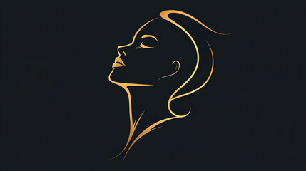 Sleek cosmetic dermatology logo featuring elegant face design for beauty and skincare branding