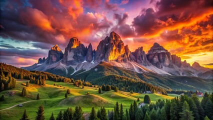 Dolomites Sunrise - Mountain Majesty