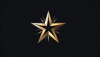 Obraz premium gold star on a black background