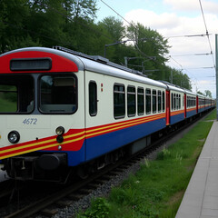 Fototapeta premium Beautiful Czech passenger train with carriages