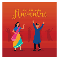 Navratri Dussehra festival of India.  Traditional Dance And Festive Joy.