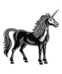 Unicorn silhouette vector illustrations