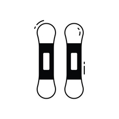 Ski board vector icon