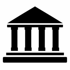 Bank Building Silhouette Vector Design