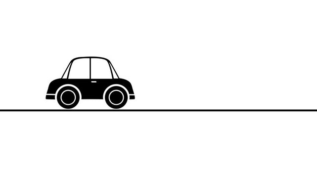 car travel concept icon animation on the background.
