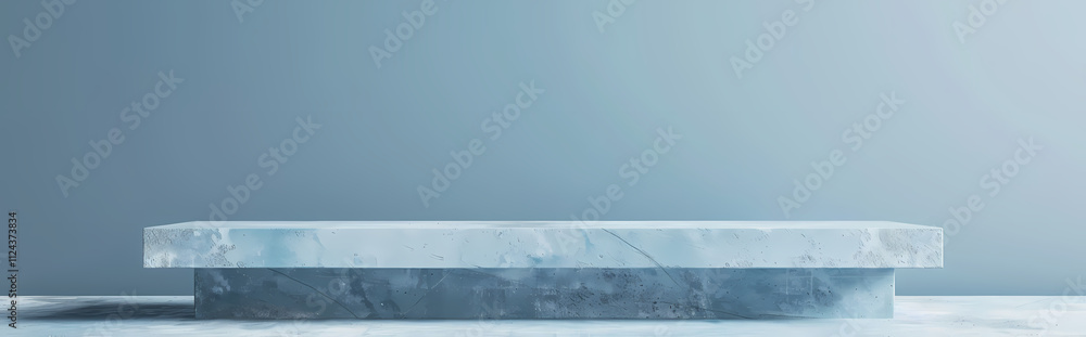 Poster serene marble display: elegant rectangular marble display platform, composed of two layers in contra