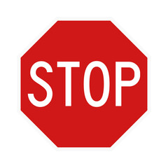 Stop red road sign isolated png