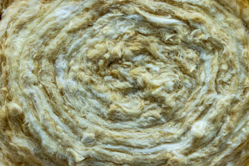 close-up of glass wool insulation sheet material. background, texture