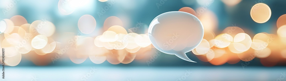 Poster an abstract representation of anonymous communication, featuring a speech bubble with no name or ava