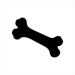 Fototapeta premium Black Dog Bone silhouette vector illustration on white background