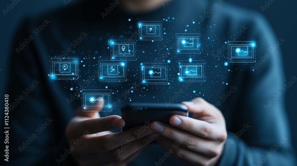 Poster a close-up of a person using an encrypted messaging app, with a focus on the anonymous sender s icon