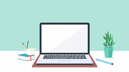 Fototapeta premium laptop computer with blank screen