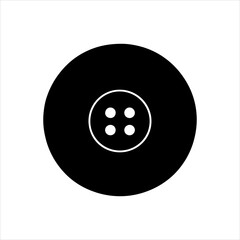 Button black silhouette vector illustration on white background 