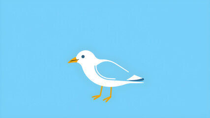 Fototapeta premium Simple Seagull Icon Abstract Vector. Generative AI