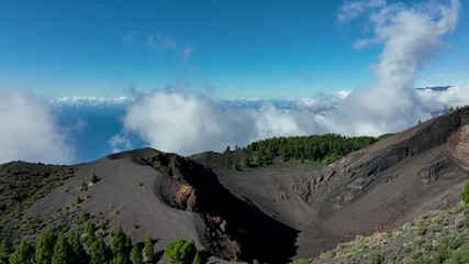 Aerial drone view of the landscape of La Palma, Canary Islands, Spain - Powered by Adobe