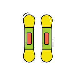 Ski board vector icon
