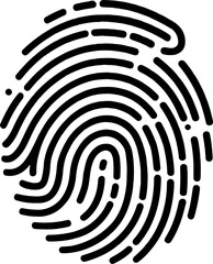 Fingerprint Icon. Black Stencil Design. Vector Illustration.