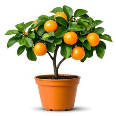 Citrus Delight: A vibrant orange tree bursts with life, its branches laden with juicy fruit, a symbol of freshness, growth, and the promise of sweet rewards.  