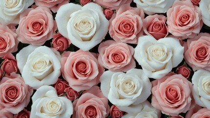 Obraz premium beautiful pink and white roses