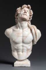 Obraz premium Marble bust of a muscular male figure with curly hair