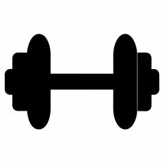 Black Silhouette Dumbbell Vector Illustration