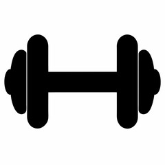 Black Silhouette Dumbbell Vector Illustration