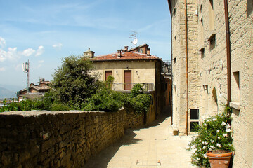 side street in San Marino at noon