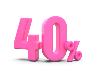 40 Percent offer Discount Pink Number