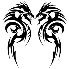 tribal dragon tattoo design illustration