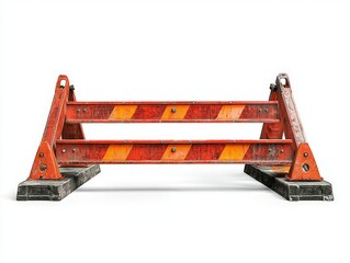 a traffic barricade on a white background