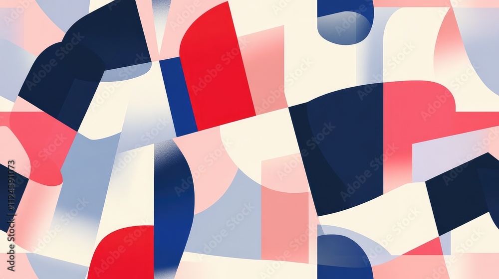 Aufkleber abstract geometric background with bold colors and shape patterns