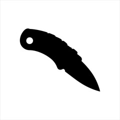 Black Cutter knife silhouette vector illustration on white background