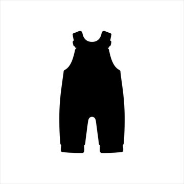 recommend clip art: Black overall silhouette vector illustration on white background 