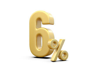 6 Percent offer Discount Gold Number