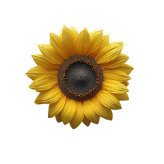 Vibrant Yellow Sunflower with Detailed Petals and Textured Center for Nature Designs