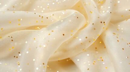 Shimmering Beige Fabric with Golden Glitter for Elegant Designs