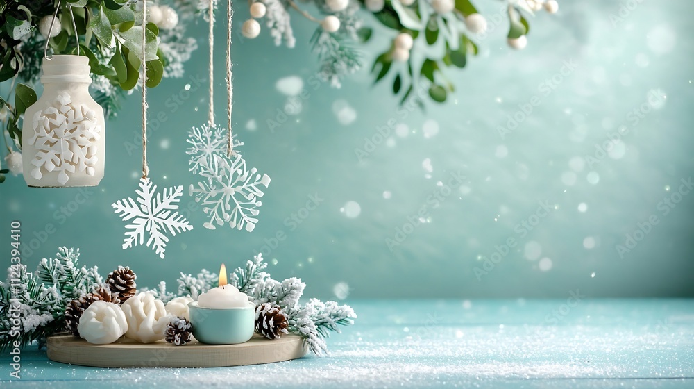 Aufkleber delicate paper snowflakes scattered across a frosted windowpane their intricate cuts and patterns hi