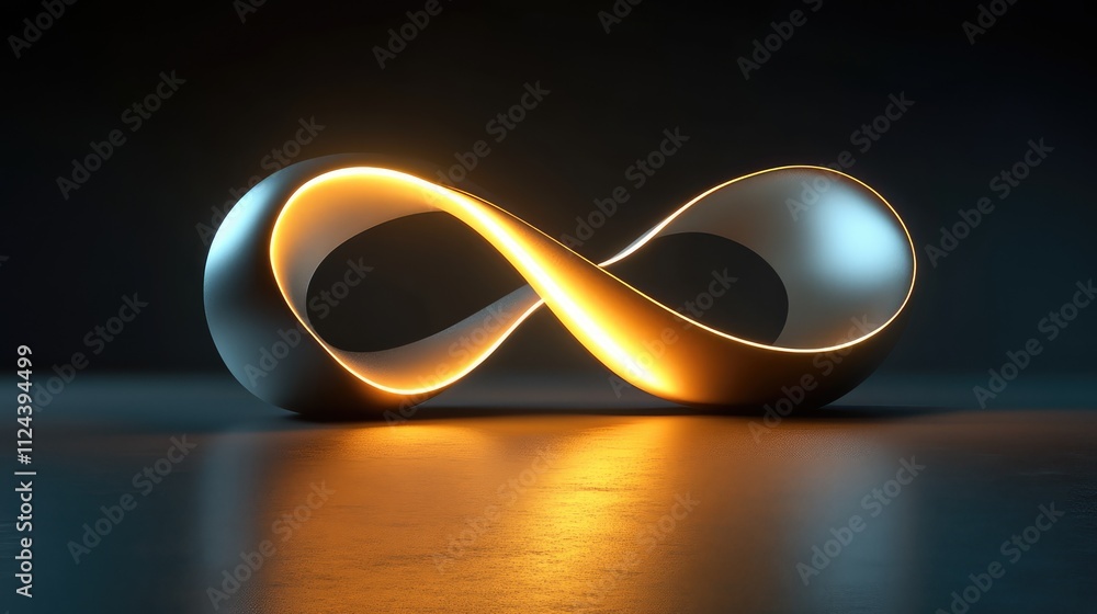 Poster elegant infinity symbol with soft lighting and smooth texture