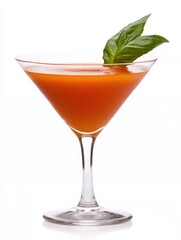 Fototapeta premium Refreshing basil martini recipe home bar cocktail minimalist style close-up beverage presentation for enthusiasts
