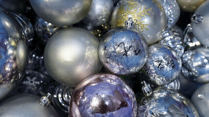 Shimmering Silver Christmas Balls: A Collection of Reflective Holiday Decorations