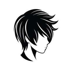 Pixie cut hair silhouette on vector.